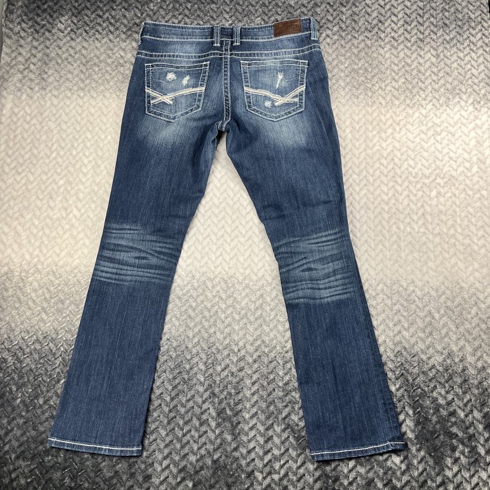 BKE Payton Jeans Womens '32R' Dark Wash Denim Slim Boot Thick Stitch Y2K 34x31" - Picture 8 of 16